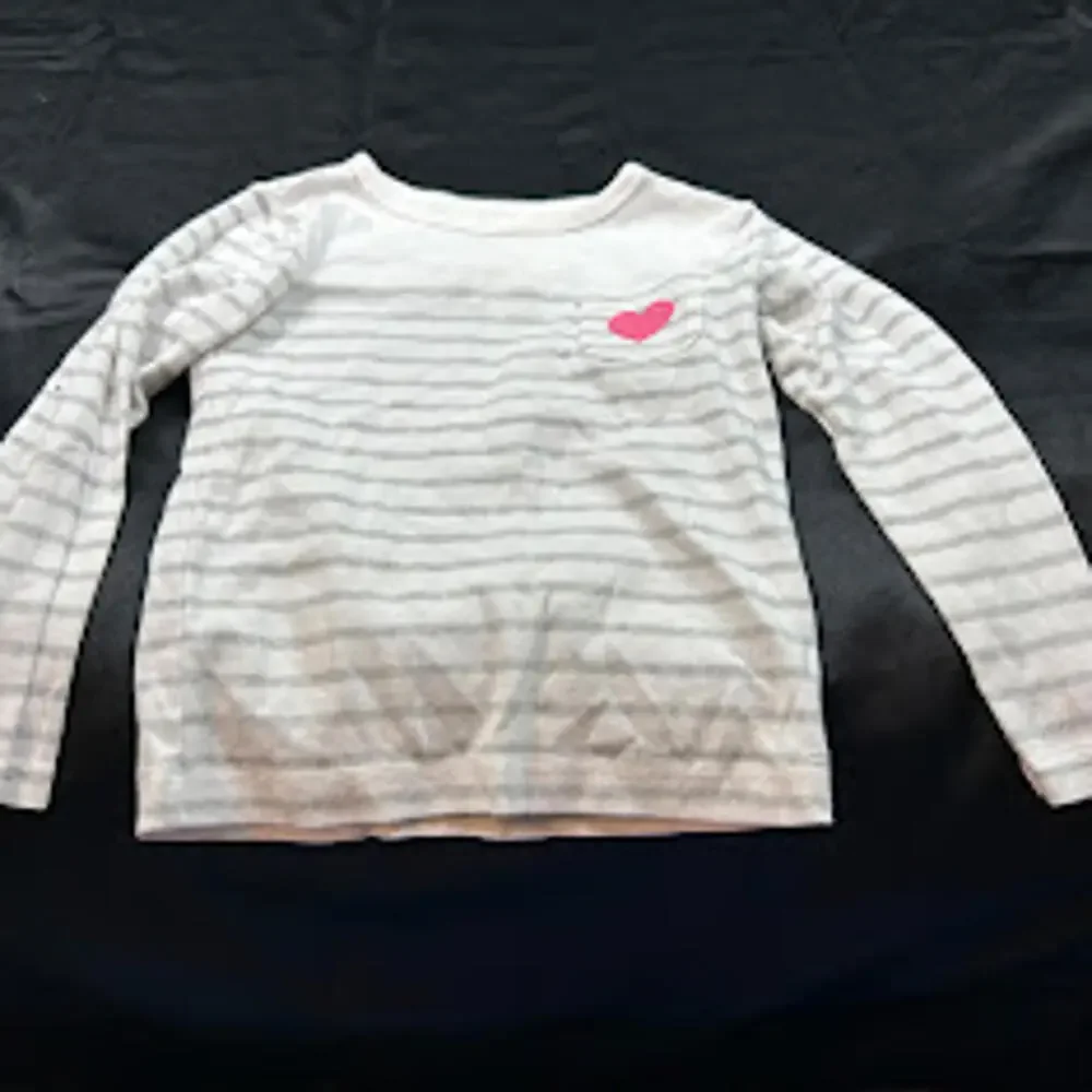 Carter’s‎ Girls Shirt 4T White Grey Pink Long Sleeve EUC